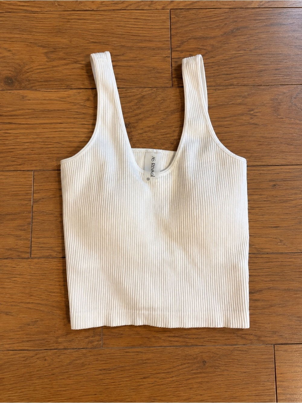 Altar'd State Cream Ribbed Cropped Tank